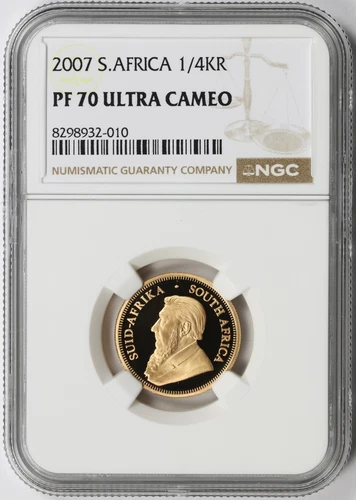 2007 South Africa Proof Gold 1/4 Krugerrand NGC PF70UCAM