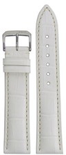 22mm XL RIOS1931 for Panatime White New Orleans - Leather Watch Band w Gator Pri