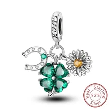 MULA Solid 925 Sterling Silver DIY Charm CZ Lucky Blessings For Women Bracelet