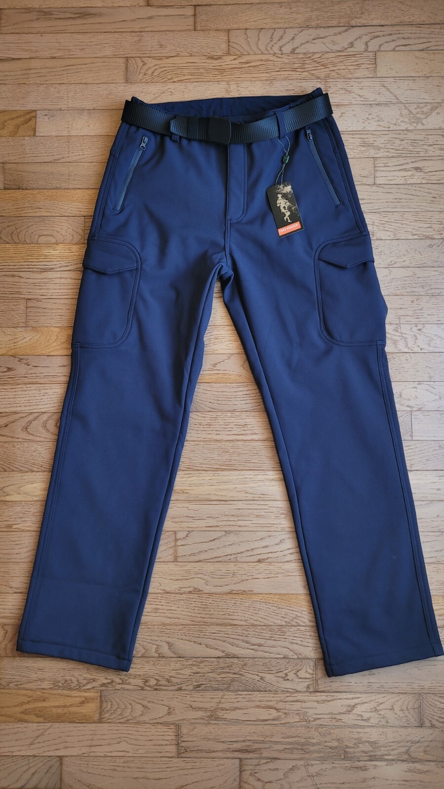 FREE SOLDIER Men's Outdoor Softshell Fleece Lined Cargo Winter Pants