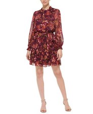Vince Camuto Womens Chiffon Floral Fit & Flare Dress VC2M3849 2