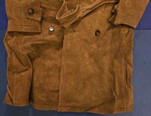 BROWN/ TAN MENS SUEDE TRENCH COAT - Zara Man - Size: Small/Medium - New/ Unworn - Picture 2 of 13
