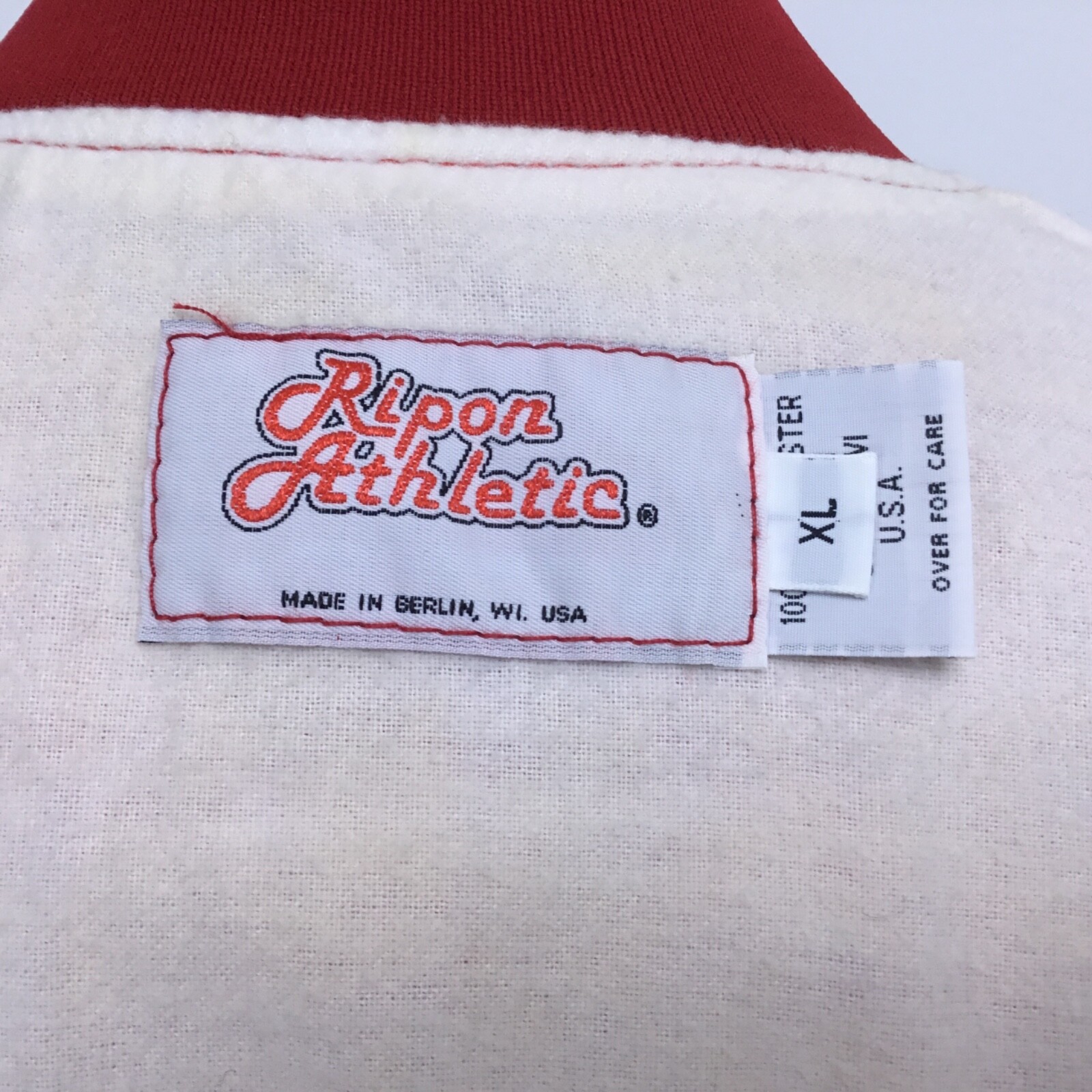 Vintage Men Sz XL Baseball Jacket Ripon Athletic Lined USA Made 90s