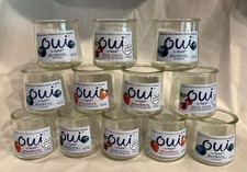Lot Of 12 Oui Yogurt Empty Clear Glass Jars With Labels Craft Candle