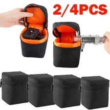 2/4 PCS Camera Lens Bag Small Padded Protective Pouch Cover Shockproof Case