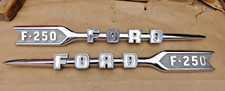 1960 Ford Truck F-250 Hood Side Emblems Original Pair Name Plates