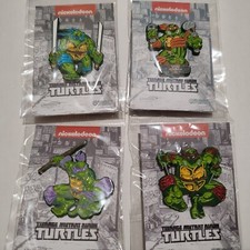 Teenage Mutant Ninja Turtles 4x Enamel Pins Set Donatello Michelangelo Leonardo