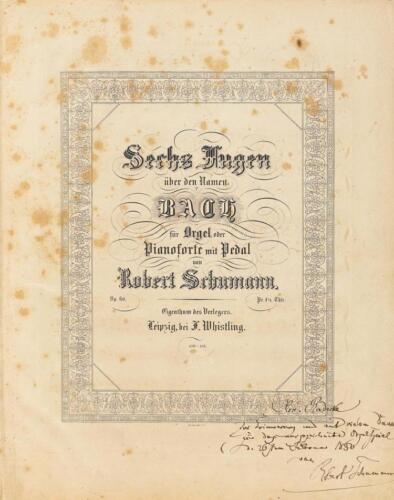 Robert SCHUMANN (Composer) - SIGNED ORGAN PRESENTATION MUSICAL SCORES - Picture 1 of 9