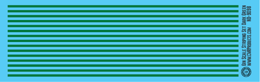 N Scale - Scale Striping Set 6in Dark Green