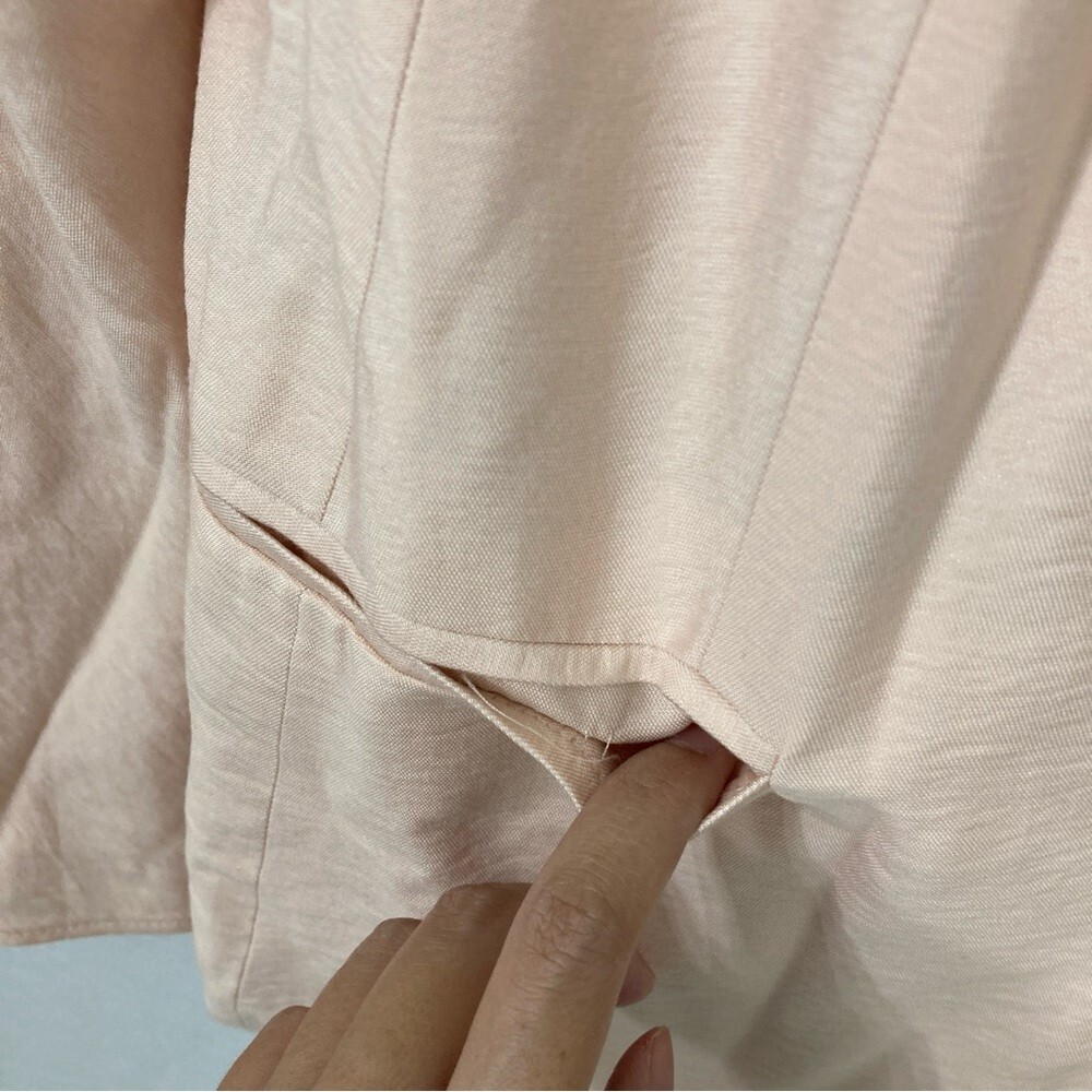 LC Lauren Conrad Peach Soft Lightweight Ruffle Sleeve Open Front Blazer size 16