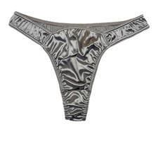 Satin Thong Silver XL