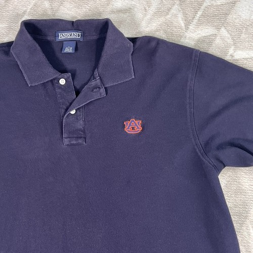 Camisa Polo Auburn Tigers Lands End Para Hombres Grande Azul Manga Corta NCAA Golf Informal - Imagen 3 de 12