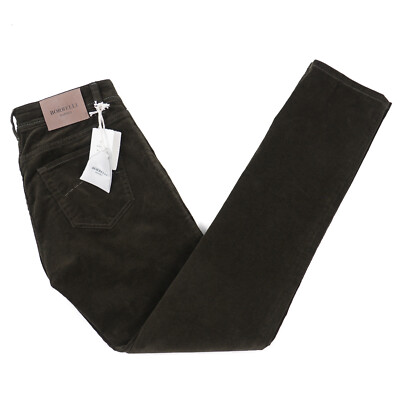 Luigi Borrelli Slim-Fit 'Partenope' Dark Green Corduroy Cotton Jeans 32 NWT