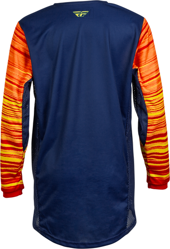Fly Racing Kinetic Wave Navy Yellow Red Motocross ATV BMX Jersey Youth Large - Picture 12 of 12