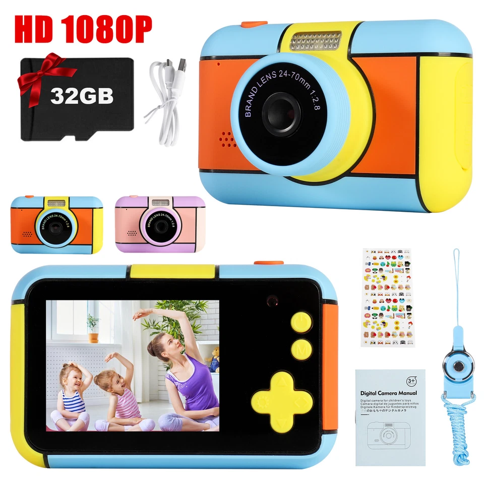 Digital Kinderkamera Digitalkamera HD 1080P Videokamera 2.4" LCD 32GB SD Karte