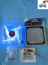 New Enermax Twister 90mm Blue LED (ON/OFF Switch) 3pin PC Case Cooling Fan + Pad