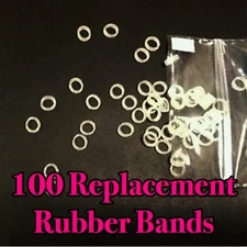 100 EXTRA RUBBER BANDS Pack Set Folding Quarter Magic Trick REFILL Bite Out Coin
