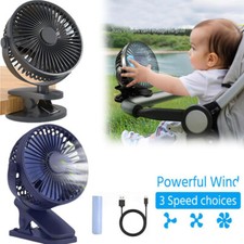 USB Rechargeable Mini Cooling Fan Clip On Desk Table Office Stroller Camping Gym