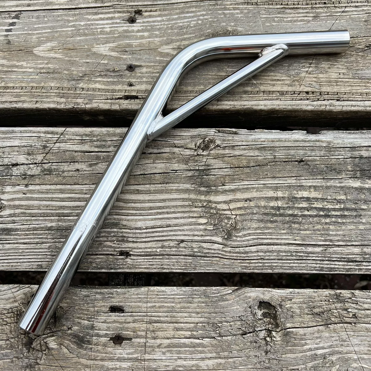 BMX BICYCLE SEAT POST 22.2 STEEL CHROME BENT STYLE FOR OLD SCHOOL