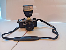 Pentax Asahi ME 35mm SLR Film Camera w/ Pentax- 2.8 28MM LENS AF-15 FLASH