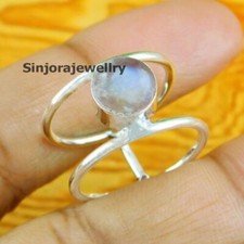 Rainbow moonstone 925 sterling silver handmade Gift Ring US size 5 to 13