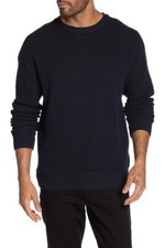 Weatherproof Moss Stitch Crew Neck Sweater, Navy, Size M