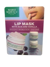 Mario Badescu Lip Mask with Acai & Vanilla w/ Coconut Oil 2Pk Instant Hydration