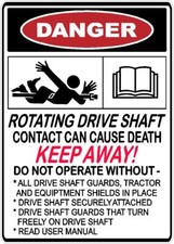 Danger Rotating Drive Shaft Keep Away Tractor Pto Warning Label Sticker Decal