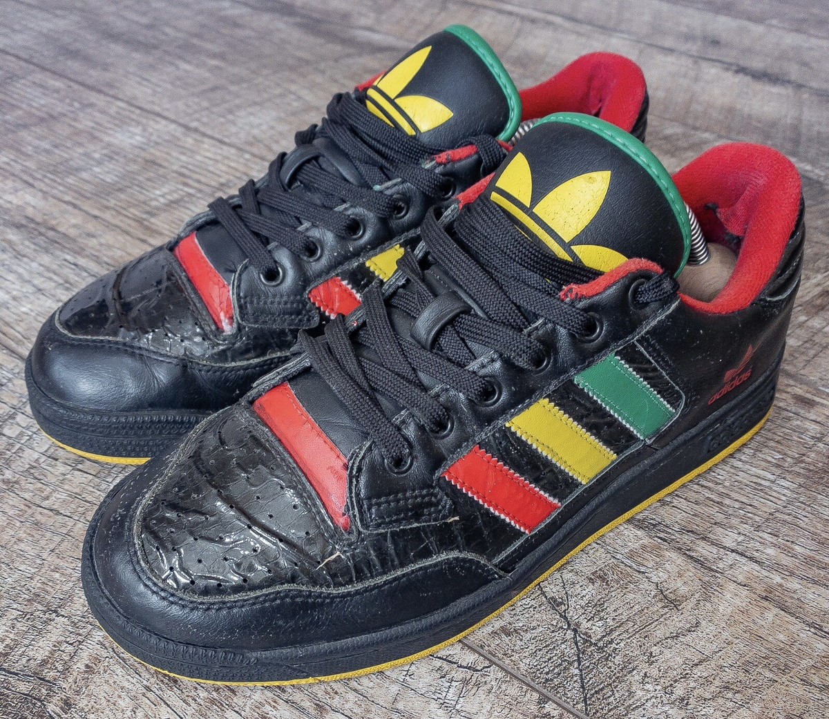 Adidas Vintage Rasta Sneakers Size US 8 Jamaica Bob Marley Adidas Vintage Rasta Sneakers Size US 8 Jamaica Bob Marley