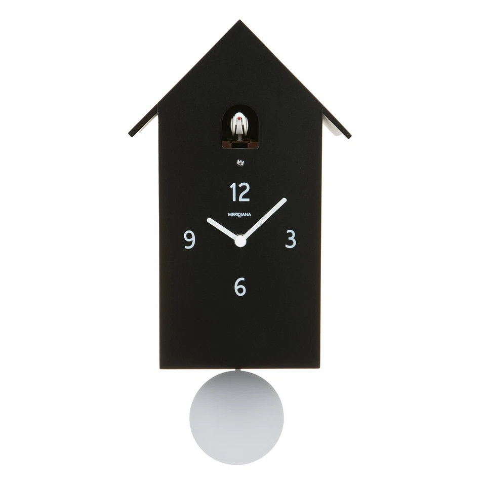 ZUBA Schwarz Domeniconi lackiertem Holz Wanduhr mit Kuckuck und Pendel - Bild 1 von 1