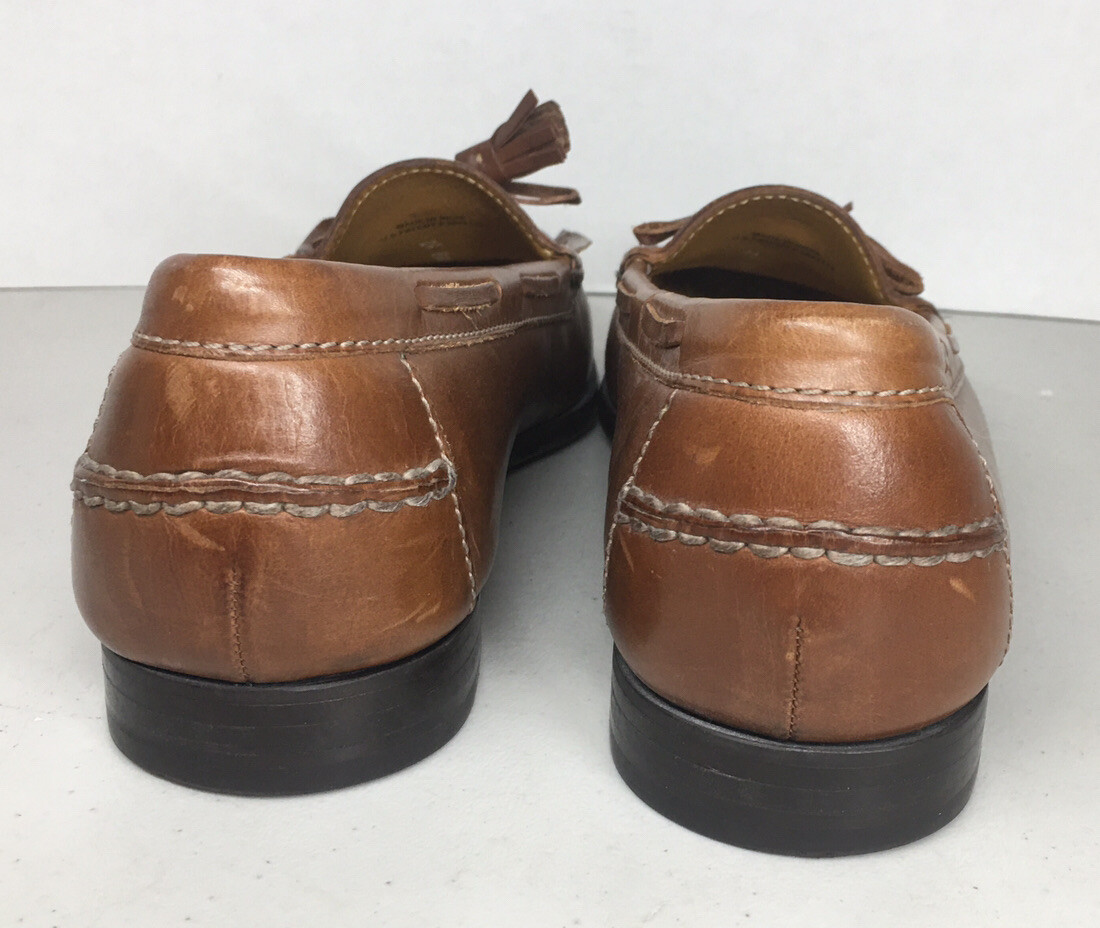 Cole Haan Nike Air Men\'s Cognac Leather Tassel Loafers Mens Size 10 M s-l400.jpg main image 4