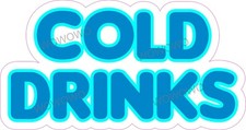 Catering trailer sticker Cold Drinks decal 200 X 105mm fairground unit cafe