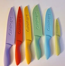 CUISINART Color Ceramic Knives Nonstick Set of 12 6 Knives w/ Blade Guards