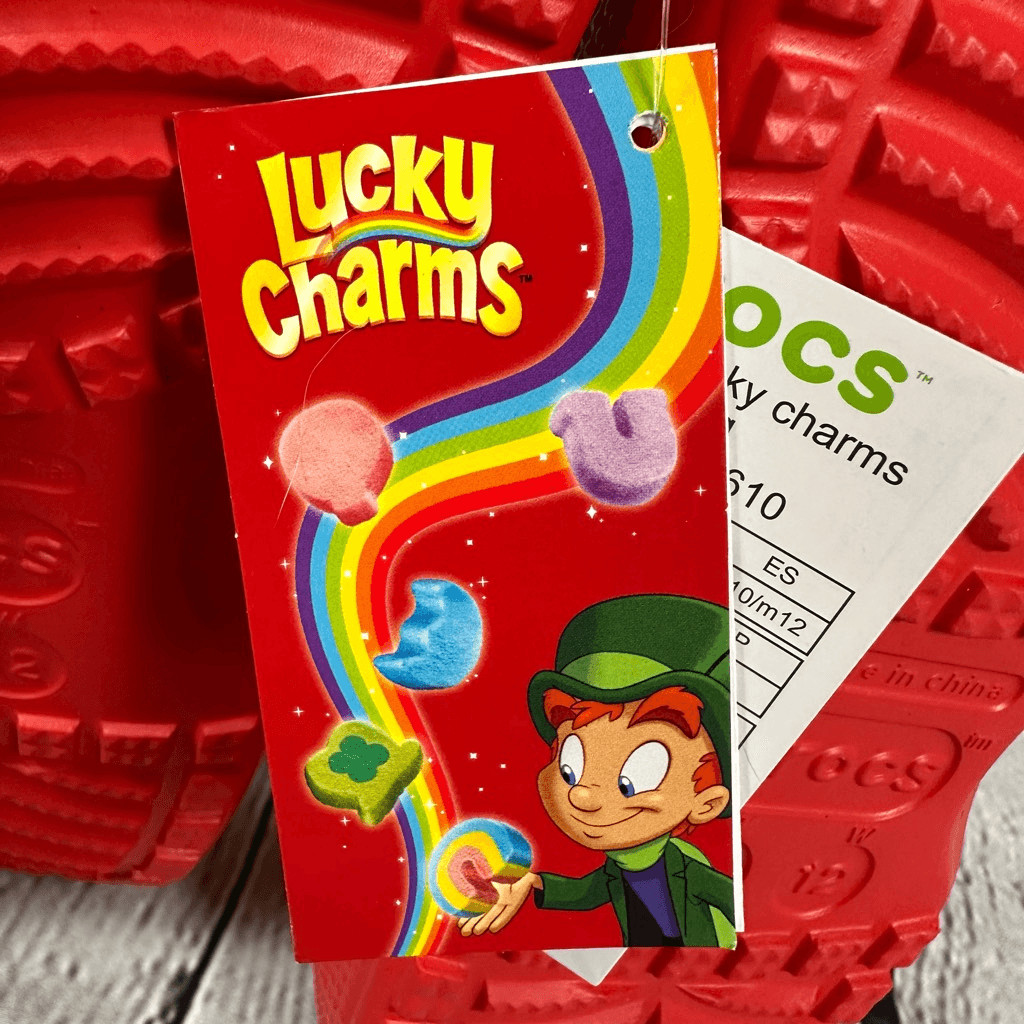 NWT Lucky Charms Classic Crocs Limited Edition Unisex Red Rainbow M10/W12 image 5