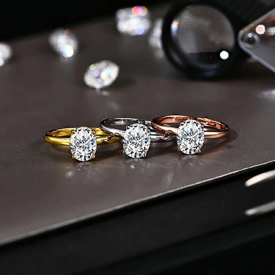 2ct VS1 Excellent White Gold Lab Created Oval Ring Diamond Test Pass - Image 2 of 4