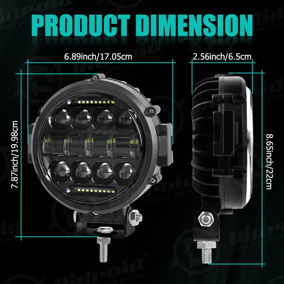 1pcs 7" Front Bumper Spot LED Work Light Pods for Yamaha Banshee Headlight - Image 3 of 4