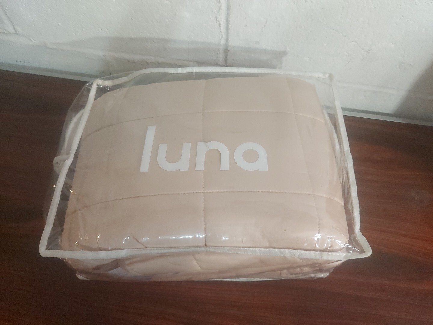 15 lb Queen Size Weighted Blanket - 60x80 Cooling Peach Cubes for Adults-image