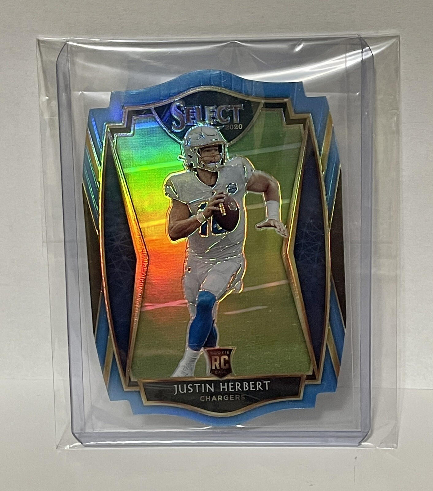 2020 Panini Select Football! Premier Die Cut Light Blue! Justin Herbert No. 144!