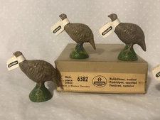 Elastolin Hausser 1930s NOS dealer stock case of composition Partridges H-14