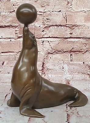 Elephant Seal Real Bronze Wildlife Sculpture by Miguel Lopez Figurine Art Gift