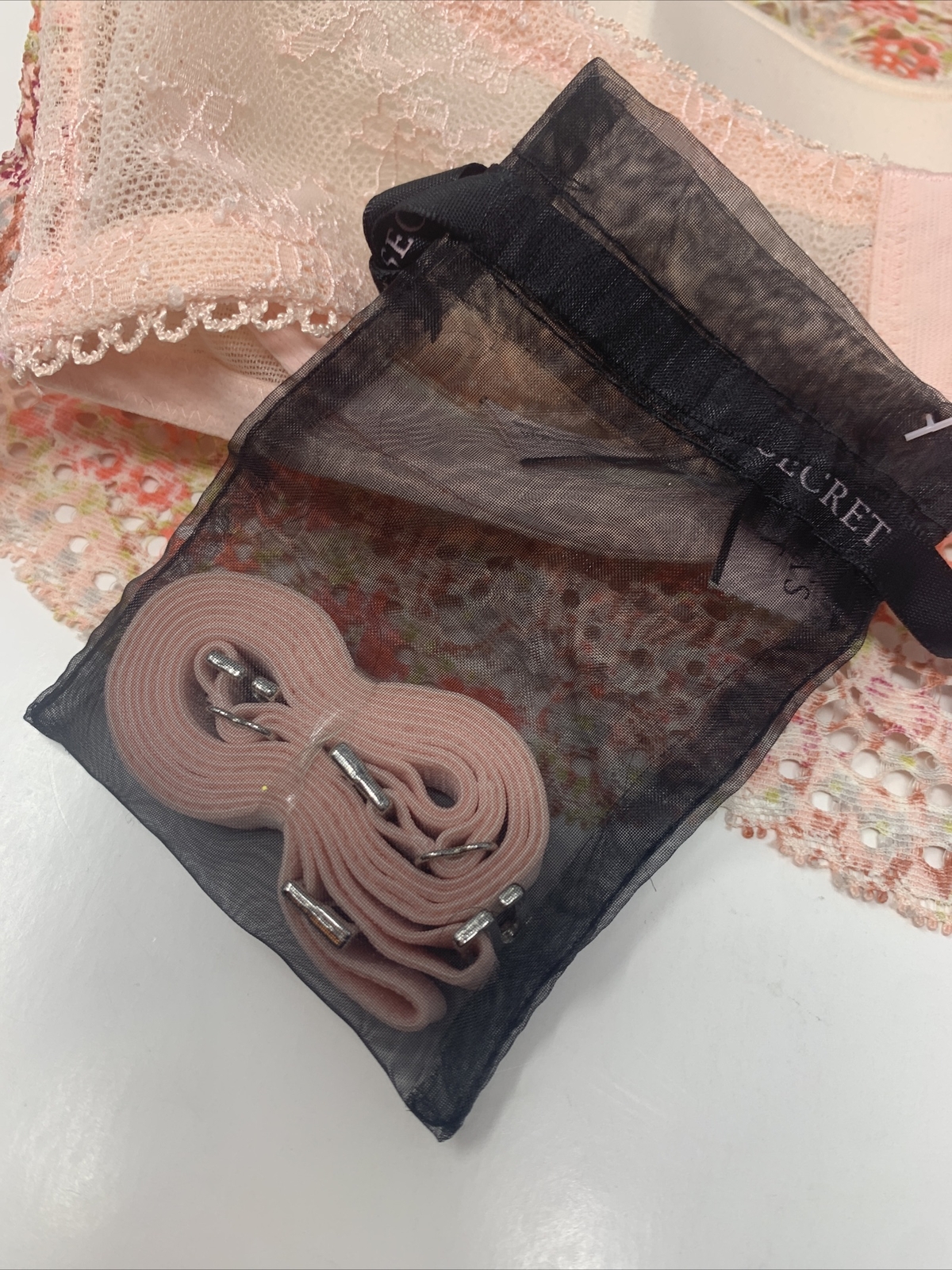 Victoria's Secret Multi-way Position Bra Lace Floral 34C Underwire Light Pink 