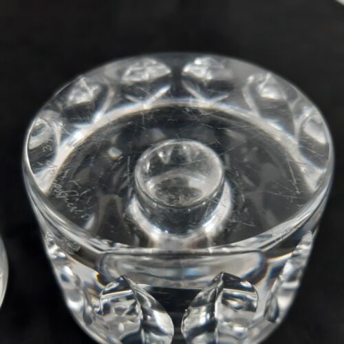 Vintage Pair of Orrefors Candle Holders Clear Glass Pair Signed Numbered 2 1/2" - Picture 6 of 11