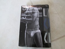 NEW Calvin Klein Intense Power 3 PACK Cotton HIP BRIEFS MENS 2XL NB2595 Black
