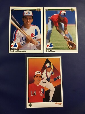 1989 & 1990 Upper Deck #356 #379 #677 ANDRES GALARRAGA Lot w OTIS NIXON Expos