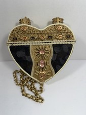 Mary Frances Jeweled Heart Shaped Crossbody Bag 24  Chain