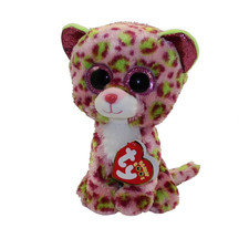 Ty Beanie Boos ❤️ LAINEY The Pink Spotted Leopard Cat 6" Glitter Eyes New MWMT's