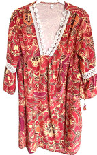 NWT Groovy Summer Tunic Dress Size M Boho Island Coverup Moana Style