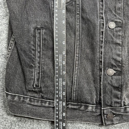 Levi Strauss Vintage Fit Trucker Jacket Mens M Black Denim Coat Trucker Button by Levi's, $58.39 - Photo 5
