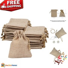 Versatile 30 Count Burlap Drawstring Bags - Perfect for DIY Weddings