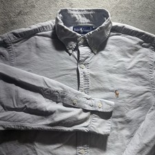 Polo Ralph Lauren Yarmouth Oxford Button Down Blue Striped 16 1/2-35 Flesh Pony